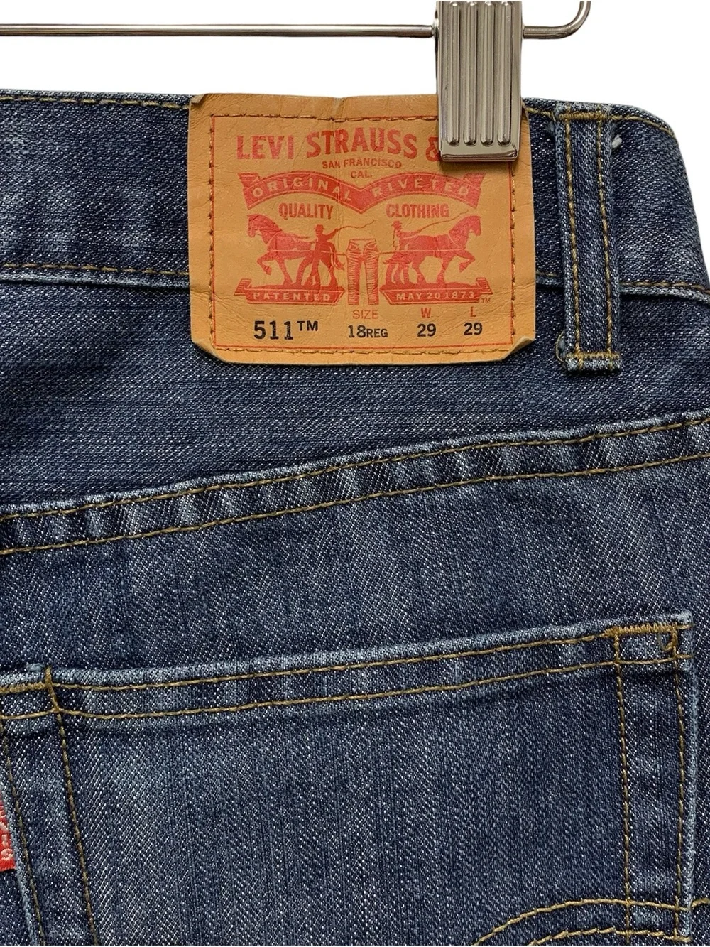 Levis 511 Slim Jeans Mens 29x29 Boys 18 Regular Blue Zip Fly